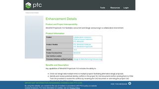 Enhancement Details: Product and Project Interoperability - PTC.com
