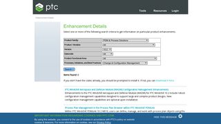 PTC: Enhancement Details - PTC eSupport