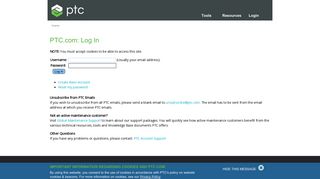 PTC.com: Log In - PTC eSupport