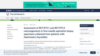Assessment of RET/PTC1 and RET/PTC3 rearrangements in fine ...