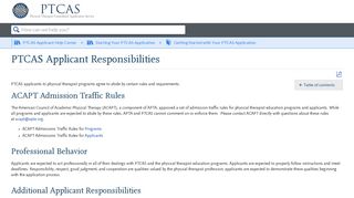 PTCAS Applicant Responsibilities - Liaison International