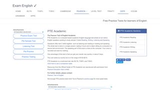PTE Academic - information about the exam and links to free practice ...