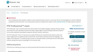 PTE Professional :: Pearson VUE