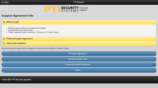 Support Agreement Info - PTI Security Systems - Support Tickets