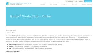 Online Medical Botox Training | Study Club | PTIFA
