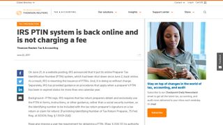 IRS PTIN system is back online and is not charging a fee