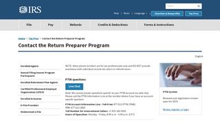 Contact the Return Preparer Program | Internal Revenue Service