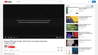 Resolve PTIN Login Trouble - IRS Tax Aid - Tax Problem Information ...