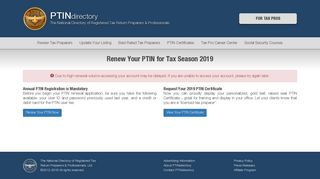 Renew Your PTIN for Tax Season 2019 - PTINdirectory