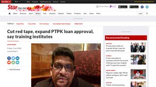 Cut red tape, expand PTPK loan approval, say training institutes ...