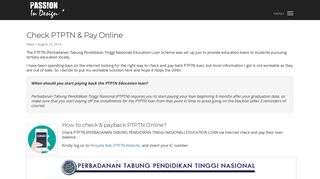 Check PTPTN & Pay Online | - Passion In Design