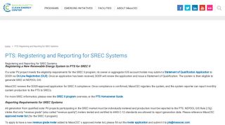 PTS: Registering and Reporting for SREC Systems | MassCEC