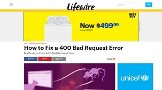 How to Fix the 400 Bad Request Error - Lifewire