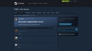 Account registration error :: PUBG: Test Server General Discussions