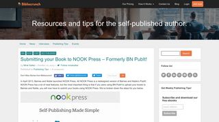 Submitting your Book to NOOK Press – Formerly BN PubIt! - Bibliocrunch
