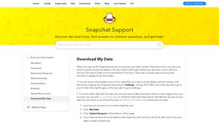 Download My Data - Snapchat Support