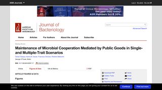Maintenance of Microbial Cooperation Mediated by Public Goods in ...