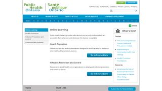 Online Learning - Public Health Ontario