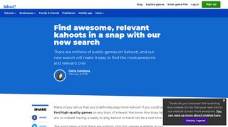 Find kahoots with the new search | Search for kahoots