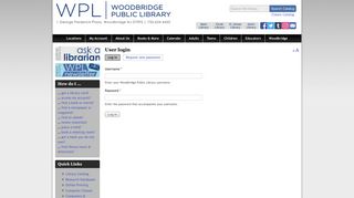 User login | Woodbridge Public Library