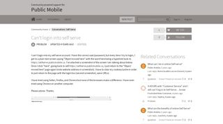 Can't login into self serve | Public Mobile Community - Get ...