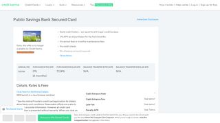 Public Savings Bank Secured Card | Credit Karma