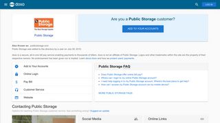Public Storage: Login, Bill Pay, Customer Service and Care Sign-In
