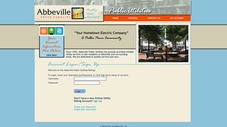 Account Login/Sign Up - Abbeville Public Utilities