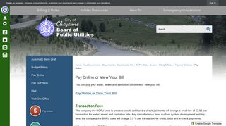 Pay Online or View Your Bill | Cheyenne, WY - Official Website