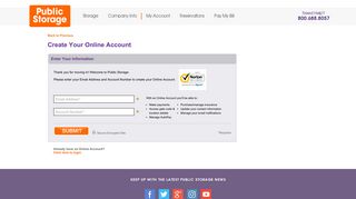 Account Creation - Create Your Public Storage Account