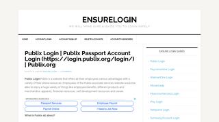 Publix Login | Publix Passport Login (login.publix.org) - EnsureLogin