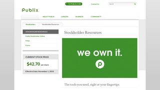 Publix Stockholder Resources | Tools for Publix Shareholders