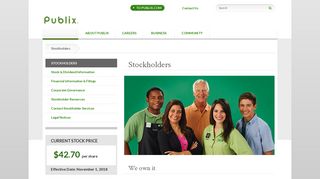 Publix Investor Relations | Shareholder and Stock Information