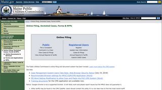 MPUC: Online Documents & Services - Maine.gov