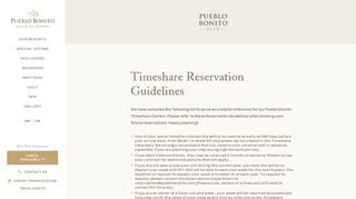 Timeshare Reservation Guidelines - - Pueblo Bonito Resorts