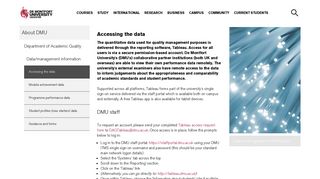 Accessing the data - De Montfort University