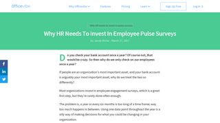 Why HR Needs To Invest In Employee Pulse Surveys - Officevibe