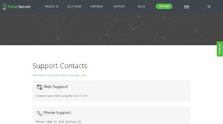 Support Contacts - Pulse Secure