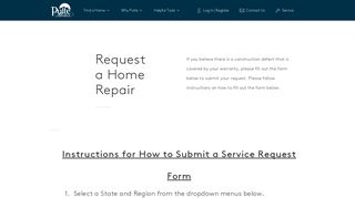 Service Request - Pulte Homes