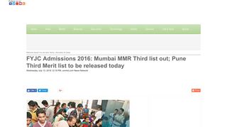 FYJC Admissions 2016: Mumbai MMR Third list out; Pune Third Merit ...