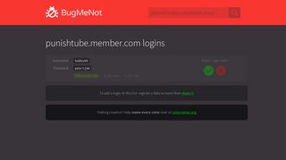 punishtube.member.com passwords - BugMeNot