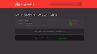 punishtube-members.com passwords - BugMeNot