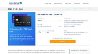 Punjab National Bank Credit Card - Paisabazaar.com