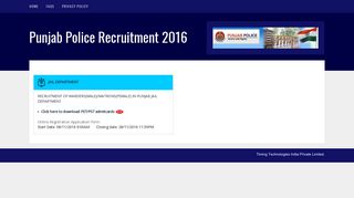 Punjab Police Recruitment 2016