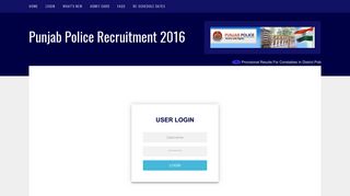 Login - Punjab Police Recruitment 2016
