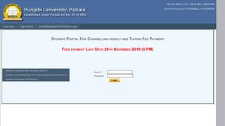 Student Portal For Counselling result and Tuition Fee Payment