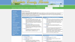 Charlotte County Library System: Online Resources