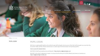 Pupil Login - Edgbaston High School