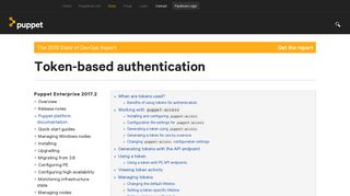 Token-based authentication - Puppet Enterprise 2017.2 | Puppet