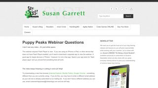 Puppy Peaks Webinar Questions | Susan Garrett: Dog Trainer, Agility ...